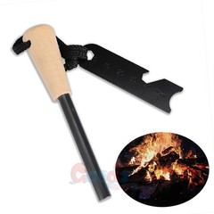 Ferro Flint Scraper Fire Starter Rod Lighter Magnesium Emergency Camping Tool