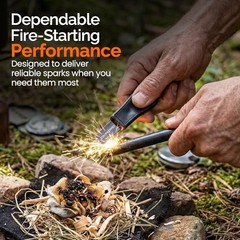 4 Inch Survival Ferrocerium Drilled Flint Waterproof High Spark Fire Starter |