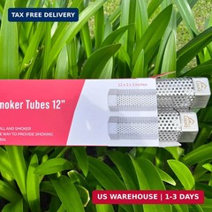 LIZZQ Premium Pellet Smoker Tube 12″ (Set of 2) – 5 Hours of Billowing Smoke, Ho