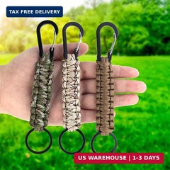 6 Pack Paracord Keychain with Carabiner Braided Lanyard Key Chain Paracord Carab