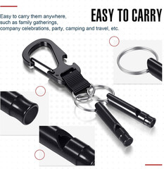 Konohan 105 Aluminum Emergency Whistle with Keychain Safety Survival Whistle Stu