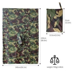 Hooded Rain Poncho Waterproof Raincoat Military Poncho for Outdoor Activities