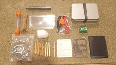 EDC Pocket Firestarter Ferro Rod Survival Kit Chainsaw Multitool Striker Fatwood