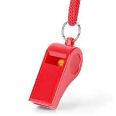 12PCS Red Emergency Whistle with Lanyard, Super Loud Plastic Whistles Bulk