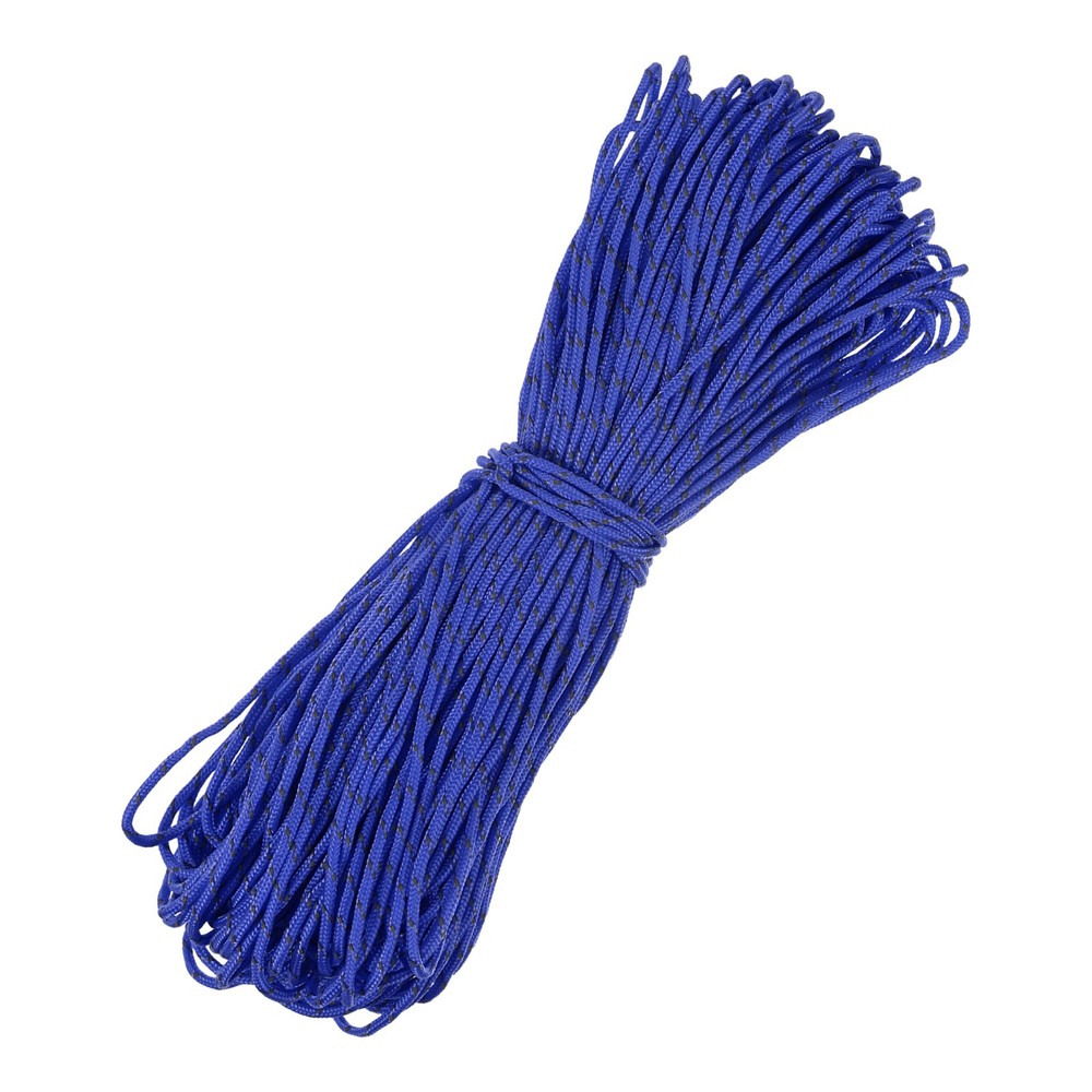 1PCS 2 mm 197FT Reflective Guyline Camping Paracord 3 Strands, Sapphire Blue