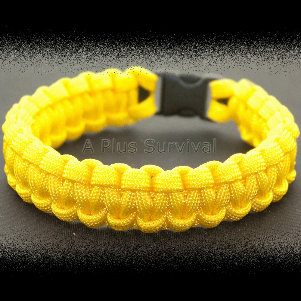 Yellow Paracord Emergency Rope Survival Bracelet 9 Feet 7 Strand 550 LB