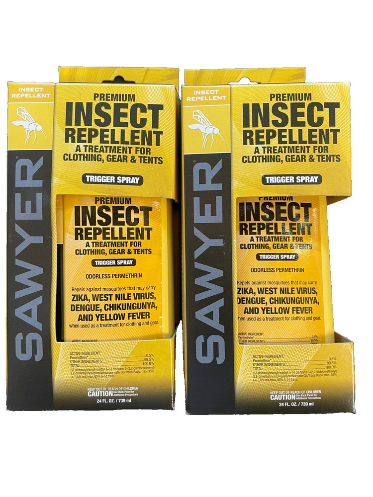 2 Pack Sawyer Premium Insect Repellent 24fl Oz For Clothing, Gear, & Tents- NEW