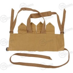 Reproduction Military Style Rhodesian Chest Rig- Webbing-Airsoft- Tan Canvas