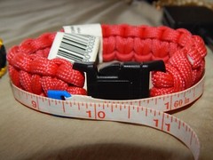 Lot of 2 Paracord Emergency Survival Bracelets: Everbilt Red; Black & Yellow
