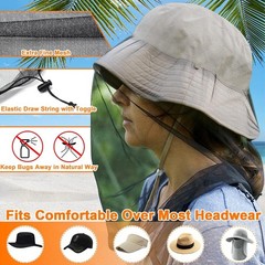 Updated Large Mosquito Face Net – Breathable Nylon Bug Shield for Activities