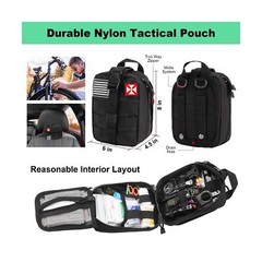 Survival Kit, First Aid Kit Survival Gear Tools Trauma Kit with Molle Pouch f…