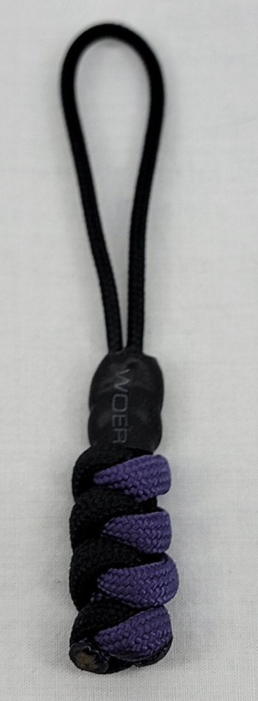 Paracord ~ Purple & Black ~ Zipper Pull/Knife Lanyard/Key Fob/Tool Keeper ~ 04