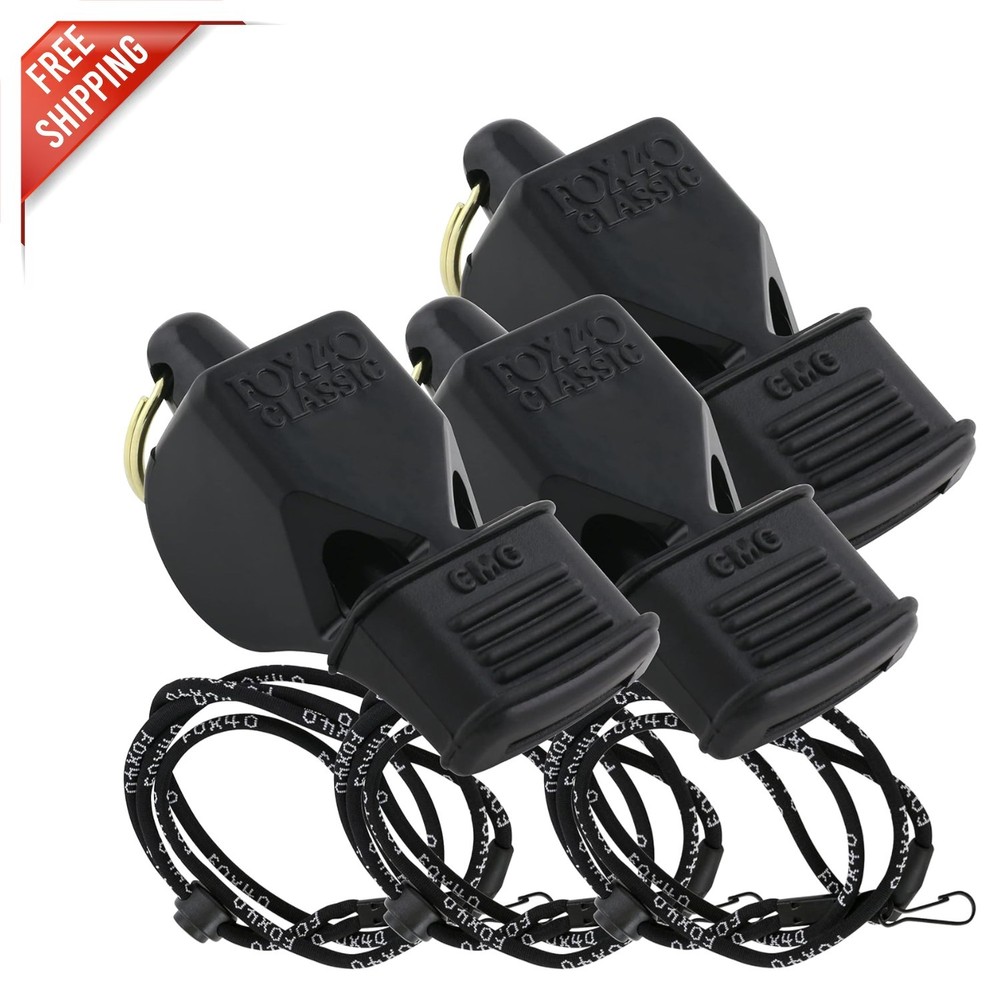 3-Pack Classic CMG Whistles with Breakaway Lanyards – Sound at 115DB