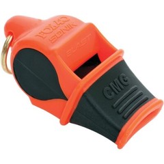 Fox 40 Sonik Blast CMG Whistle Orange Cushioned Mouth Self-Clears Chamber Water