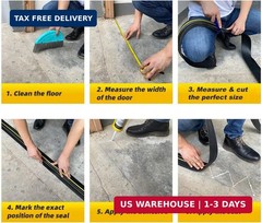 Universal Garage Door Threshold Seal Strip 20FT Kit, Bottom Waterproof Rubber We