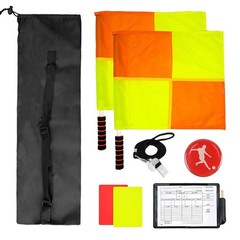 Soccer Referee Kit Included 2 Pcs Checkered Linesman Soccer Flags, Coach Stai…
