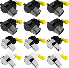12 Pack Sport Whistles with Lanyar for Coaches, Referees and Officials, Loud Cri