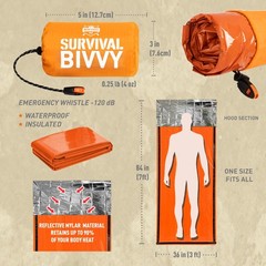 Monterra Emergency Survival Bivvy, Sleeping Bag, Hiking Large, Orange