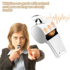 Whistle for Coaches, Metal Whistles for Adults with Lanyard, Loud Sport Whistle