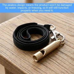 2 Pack Brass Emergency Whistles with Lanyard for Kayak Life Vest Boating