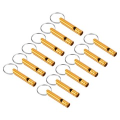 12Pcs Emergency Whistles Safety Whistle with Keychain for Hiking Gold