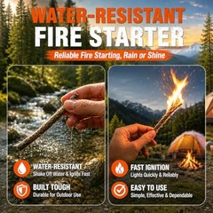 27-Piece Ferro Rod Fire Starter Survival Kit with Striker & Ropes | 20 Black