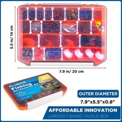 PLUSINNO Fishing Accessories 7.9 x 5.5 x 0.8″, 263Pcs Kit