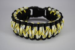 550 Paracord Survival Bracelet King Cobra Black/Yellow/Yellow Cam Made in the US