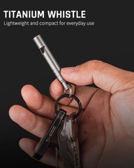 TISUR Titanium Emergency Whistle,120db Safety Whistle with Lanyard,Outdoor Survi