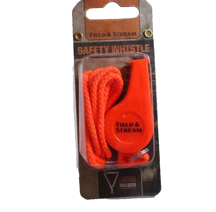 Field & Stream Safety Whistle w/ Lanyard Pack of 3 Piece Hunting/Sport Orange