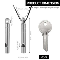 2Pcs Emergency Whistle, 120DB Hiking Whistle Safety Whistles with Lanyard for