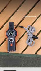 MULTI-FUNCTION WHISTLE/COMPASS/THERMOMETER/LIGHT/MAGNIFIER/MIRROR/STORAGE TOOL!