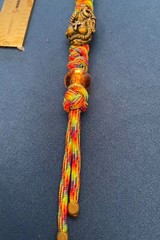 Paracord keychain. bagpurse, backpack, jacket zipper pull. Priestess w/Ram horns