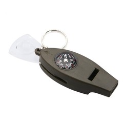 4in1 Outdoor Survival Keychain Compass Thermometer Magnifier Emergency Whistle