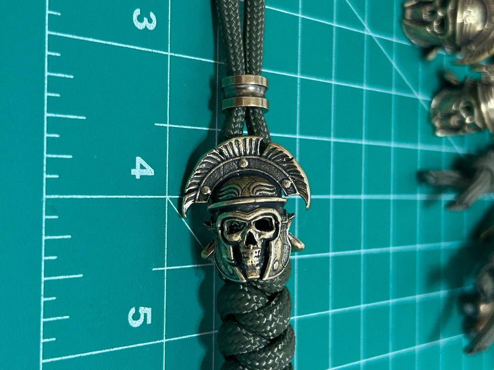 Keychain or knife lanyard Skull Aztec Bead