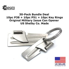 30-Pack Combo P38 & P51 & Key Ring – 10 Each Army Military Can Opener US Made