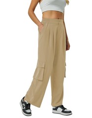 TOPYOGAS Women’s Waterproof Rain Pants – Lightweight Windproof X-Small, Khaki