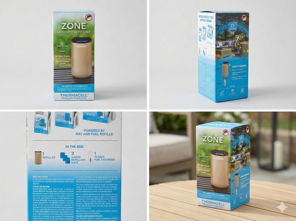 Thermacell Zone Mosquito Repellent Patio Shield 15ft Protection Tan New In Box