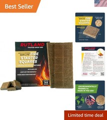 Ultra Reliable Fire Starter Squares – 144 Count, Perfect for BBQs and Camping