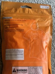 Gerber Bear Grylls Survival Poncho Orange Polyethylene w/ Pocket Guide