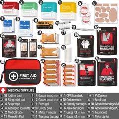 Survival First Aid Kit, 190 Pcs Gear and Medical Standard, Black