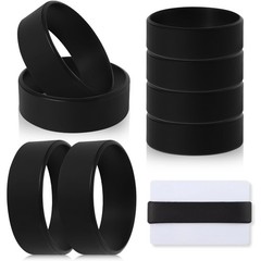 Jerify Set of 8 Elastic Money Bands – Silicone Wallet Bands, Cash Card Black