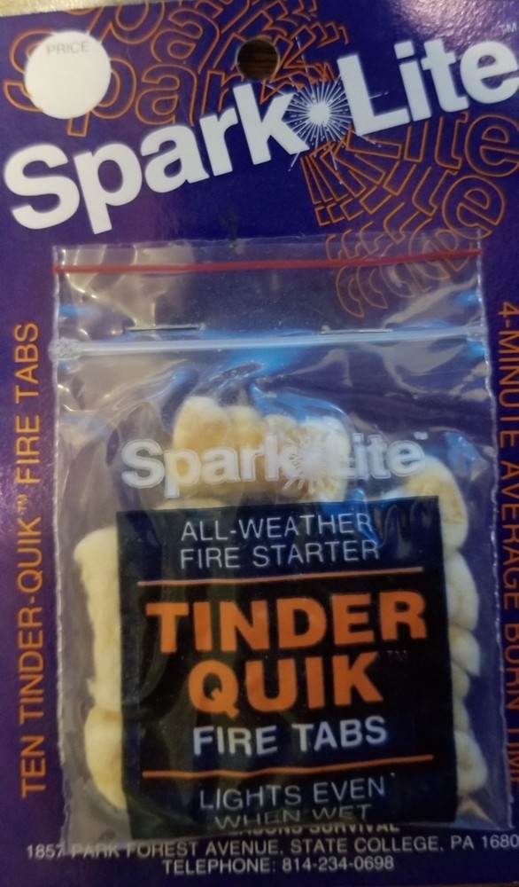 Tinder Quik Spark Lite Fire Starter Tabs Camping Survival Emergency Kits