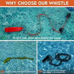 Emergency Whistle 2 Pack Double Tube Pealess Loud Safety Survival Boating Kayak