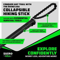 Hiking Stick with Survival Kit Durable Trekking Pole Camping Gear