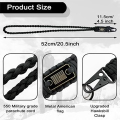 2 Pack Heavy Duty Paracord Lanyard Keychain Necklace Whistles Braided Strap