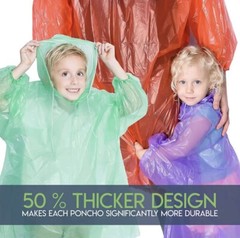 Lingito Rain Ponchos Family Pack | Emergency Raincoat Drawstring of 12 Ct
