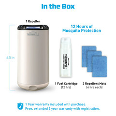 Thermacell Patio Shield Mosquito Repeller +12h Fuel Cartridge & 3 Repellent Mats