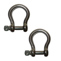 2 PCS Stainless Steel 316 Forged Bow Shackle Marine Grade 3/8 Inch 10mm