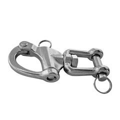 Pair Swivel Eye Snap Shackle Quick Release Bail Rigging Marine 316 Stainless